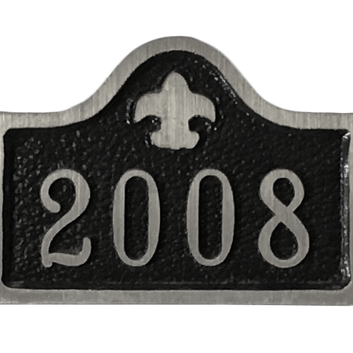 Fleur de Lis Aluminum address plaque - 3"