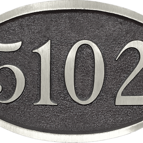 Oval Aluminum address plaque - 10"
