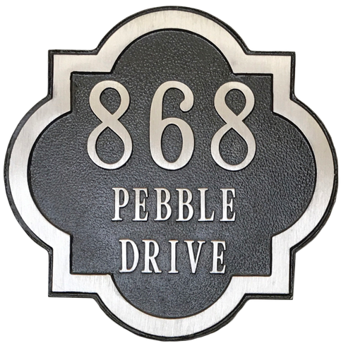 Round Aluminum address plaque - 15"