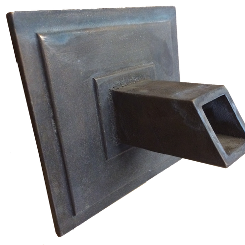 black metal water spout | scupper - 6 In - Aluminum