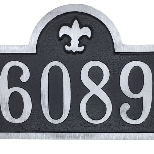 Fleur de Lis Aluminum address plaque