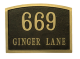 Red Brass address plaques w/ Lawn Stakes 