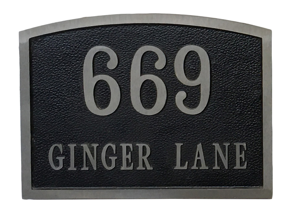 Aluminum address plaques w/ Lawn Stakes 