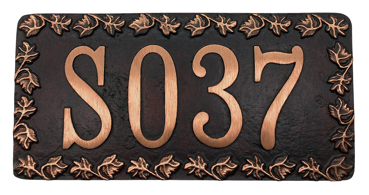 Red Brass address plaque |Made in America - 6-3/8"
