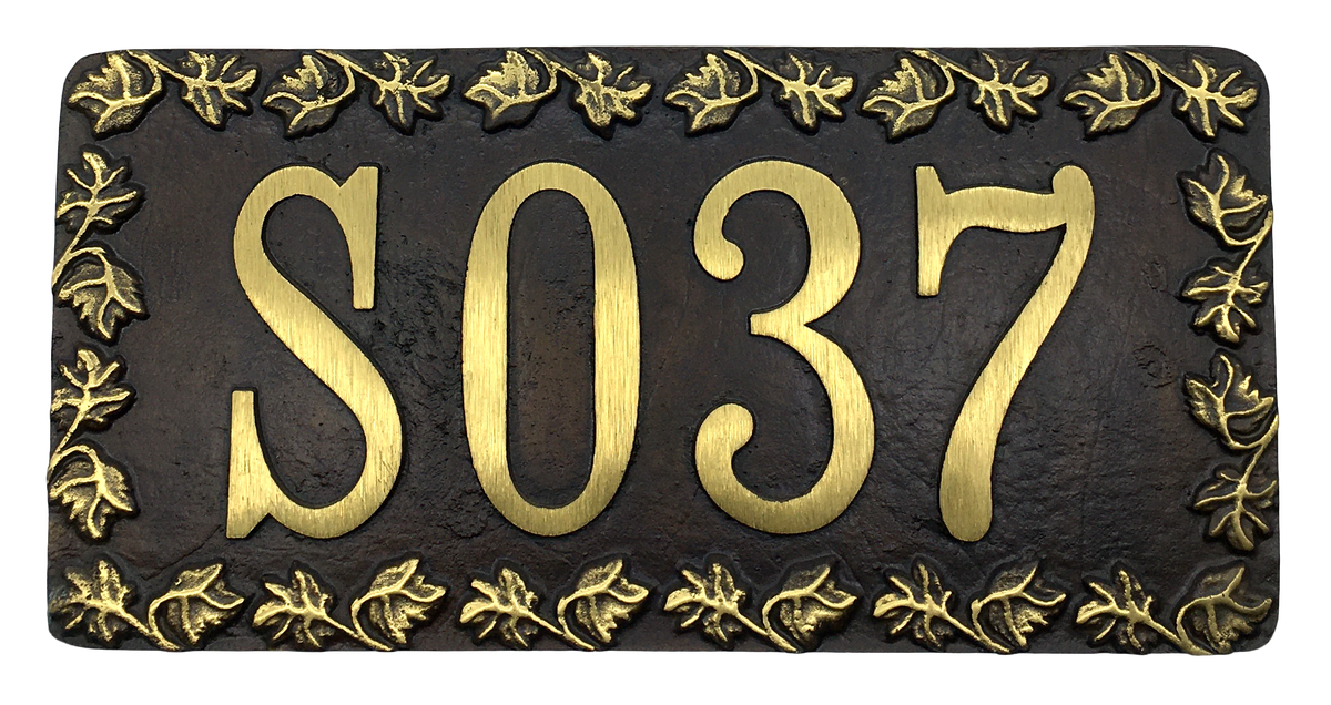 Yellow Brass address plaque |Made in America - 6-3/8"