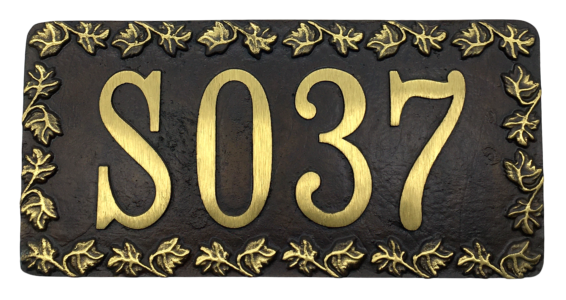 Yellow Brass address plaque |Made in America - 6-3/8"