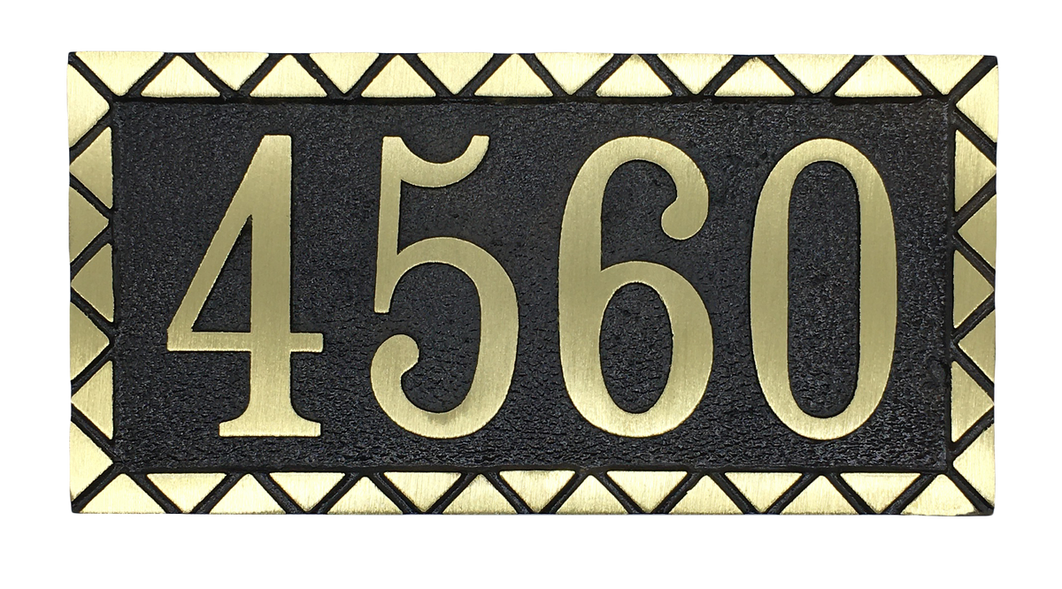 Yellow Brass address plaque | Made in America - 6"