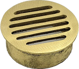 Round Metal Drop-In Drain - Yellow Brass- 4 In