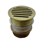 Round Metal Drop-In Drain - Yellow Brass, Red Brass, Aluminum - 4 In