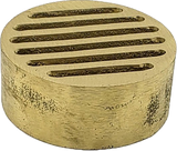 Round Metal Drop-In Drain - Yellow Brass- 4 In