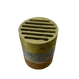 Round Metal Drop-In Drain Stack of 3 - Aluminum, Red Brass, Yellow Brass- 4 In	