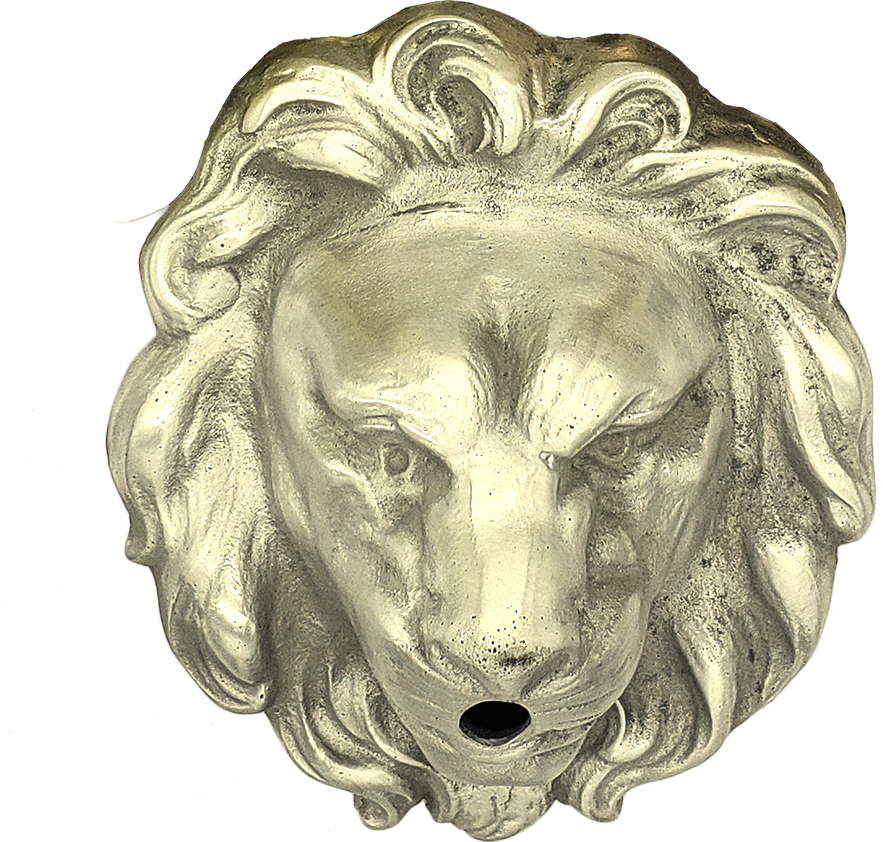 brave lion head metal water spout- Yellow Brass