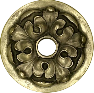 round flower water scupper | spout - 10 In  - Yellow Brass