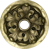 round flower water scupper | spout - 10 In  - Yellow Brass