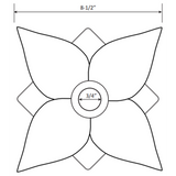 Water Scupper - 8-½" Four Point Petal Design, ¾” ID