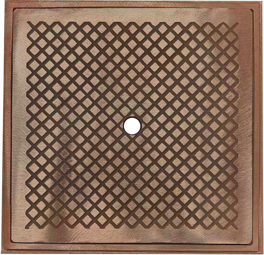 Square Red Brass Skimmer Set - 13"