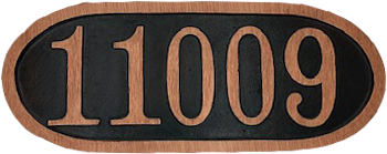 6" Oval Address Plaque, Solid Cast Brass or Aluminum