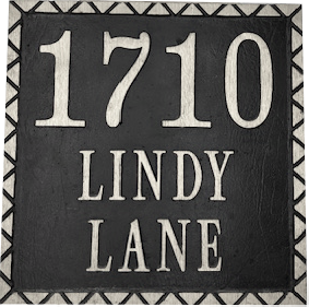 Red Brass address plaque - 12-1/8" 