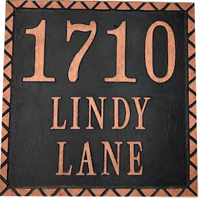 Yellow Brass address plaque - 12-1/8" 