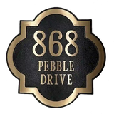 Round Yellow Brass address plaque - 15"
