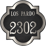 15" Round Street and Number Address Plaque in Brass or Aluminum