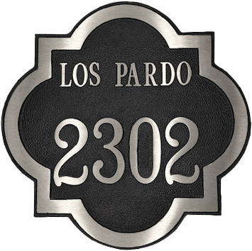 15" Round Street and Number Address Plaque in Brass or Aluminum