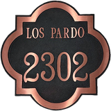 15" Round Street and Number Address Plaque in Brass or Aluminum