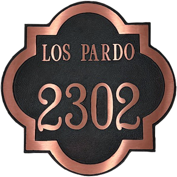 15" Round Street and Number Address Plaque in Brass or Aluminum