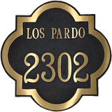 15" Round Street and Number Address Plaque in Brass or Aluminum