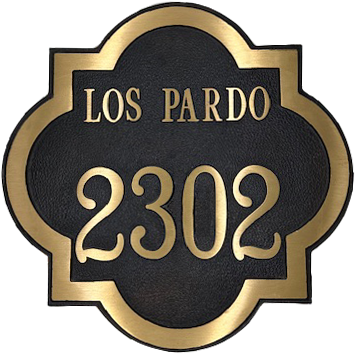 15" Round Street and Number Address Plaque in Brass or Aluminum