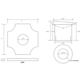 Water Scupper with 2-1/2” Water Spout - Reign Design, 6" OD