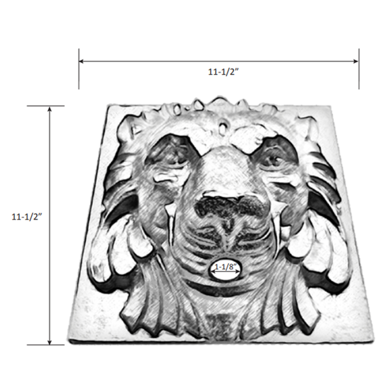 Metal scupper | spout - lionhead