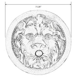 Lion Head Water Scupper - 7-1/8” Round
