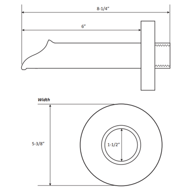 water scupper | spout for pools & landscape - 6 In