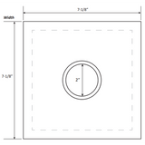 Water Scupper Backplate - 7-1/8” Square Jackson, 2” ID