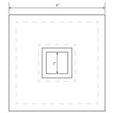 Water Scupper with Spout - 6″ Square, 1" ID