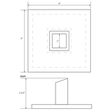 Water Scupper with Spout - 6″ Square, 1" ID, Patina Coating