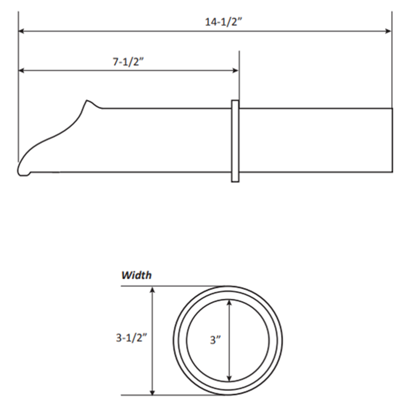 round metal scuppers and water spouts - 7.5 In