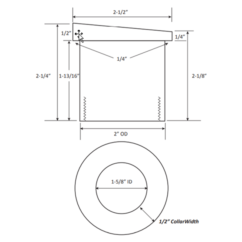 metal water spout | scupper with square backplate