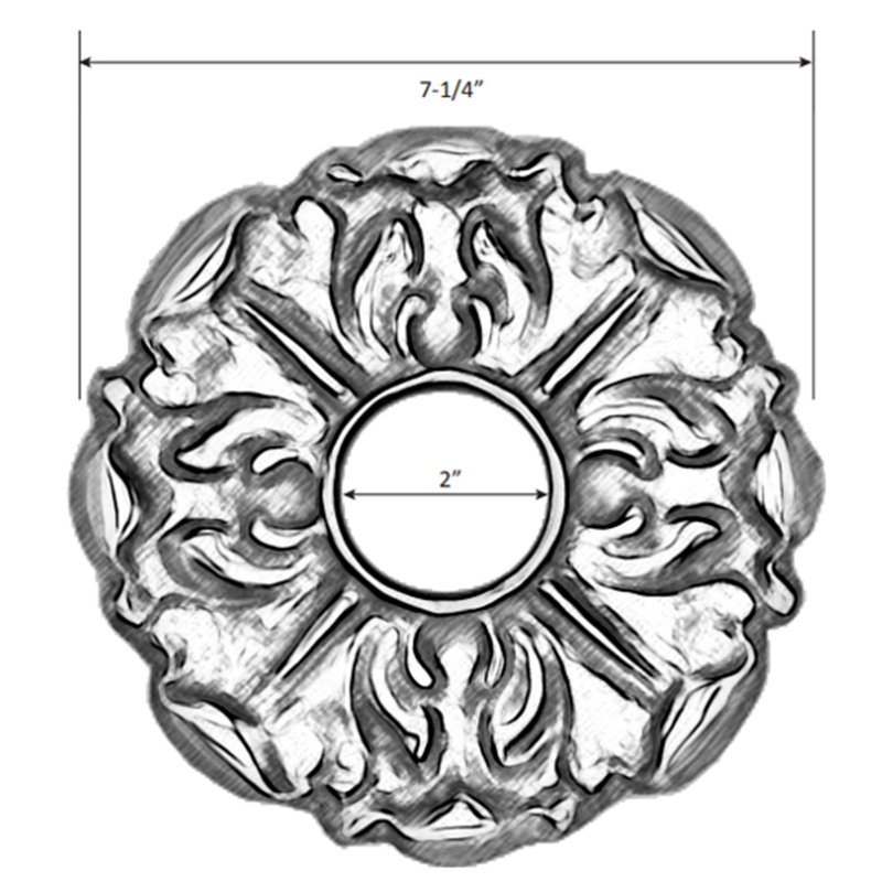 Water Scupper - Nora Design, 7-¼”Round, 2" ID