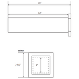 Flat Front Water Scupper - 14" Square Spout, 2" ID