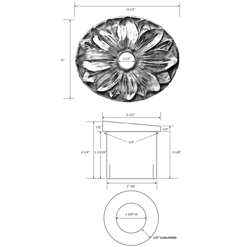 water scupper | spout for pools and landscape - 13.5 In