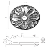 flower metal water scupper |spout - 13.5 In