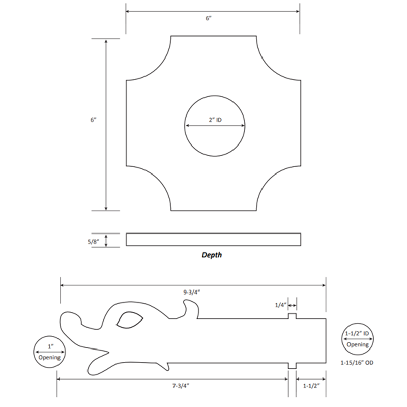 water scupper | spout for pools & landscape - 6 In