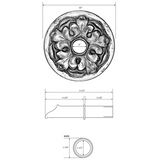 Water Scupper with 6-1/2" Water Spout - Ramita Design - 10” Round