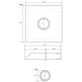 Water Scupper with 6-1/2" Water Spout - Jackson Design in a Square Mount, 7-1/8” Square