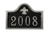 Fleur de Lis Aluminum address plaque - 3" 