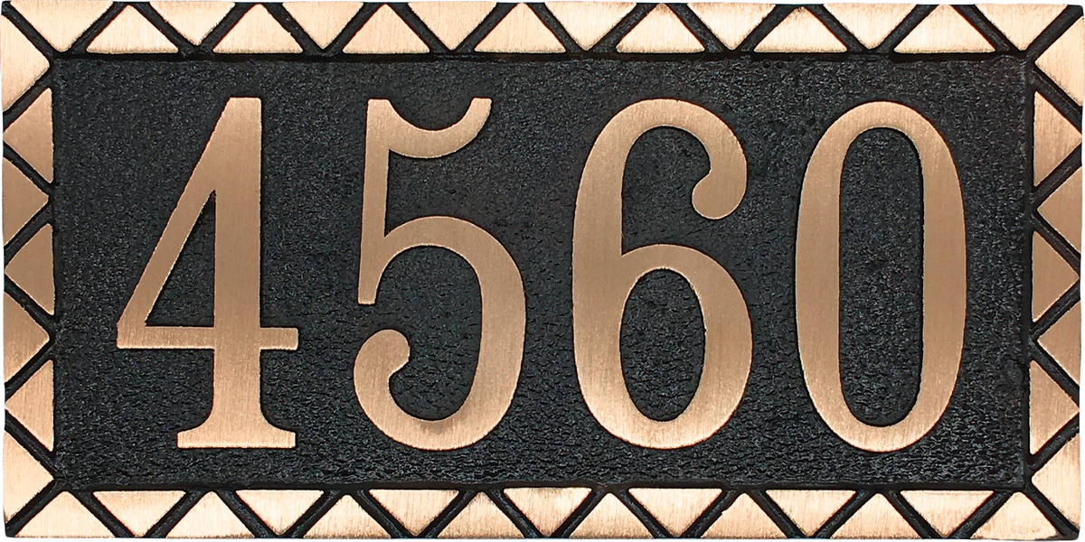 Red Brass address plaque | Made in America - 6"