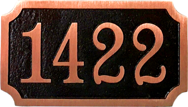 Red Brass address plaque | Made in America - 7"