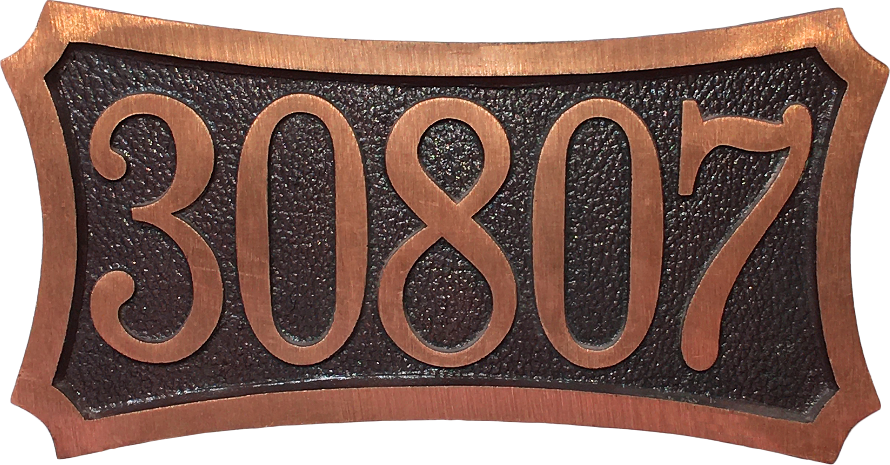 Red Brass 5 number address plaque 